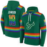 personalized south florida bulls rainbow stripes green hoodie best selling