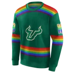 personalized south florida bulls rainbow stripes green hoodie best selling