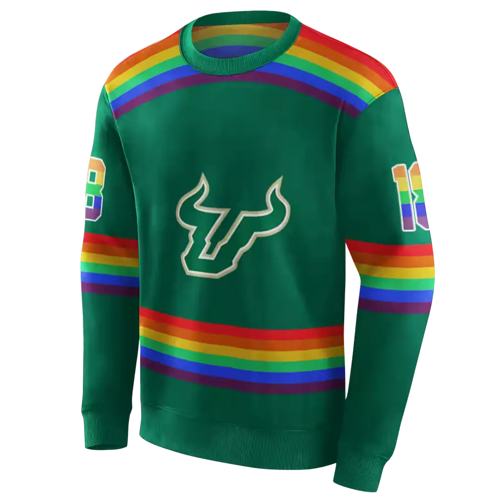 personalized south florida bulls rainbow stripes green hoodie new arrival personalized south florida bulls rainbow stripes green hoodie new arrival