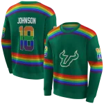 personalized south florida bulls rainbow stripes green hoodie best selling