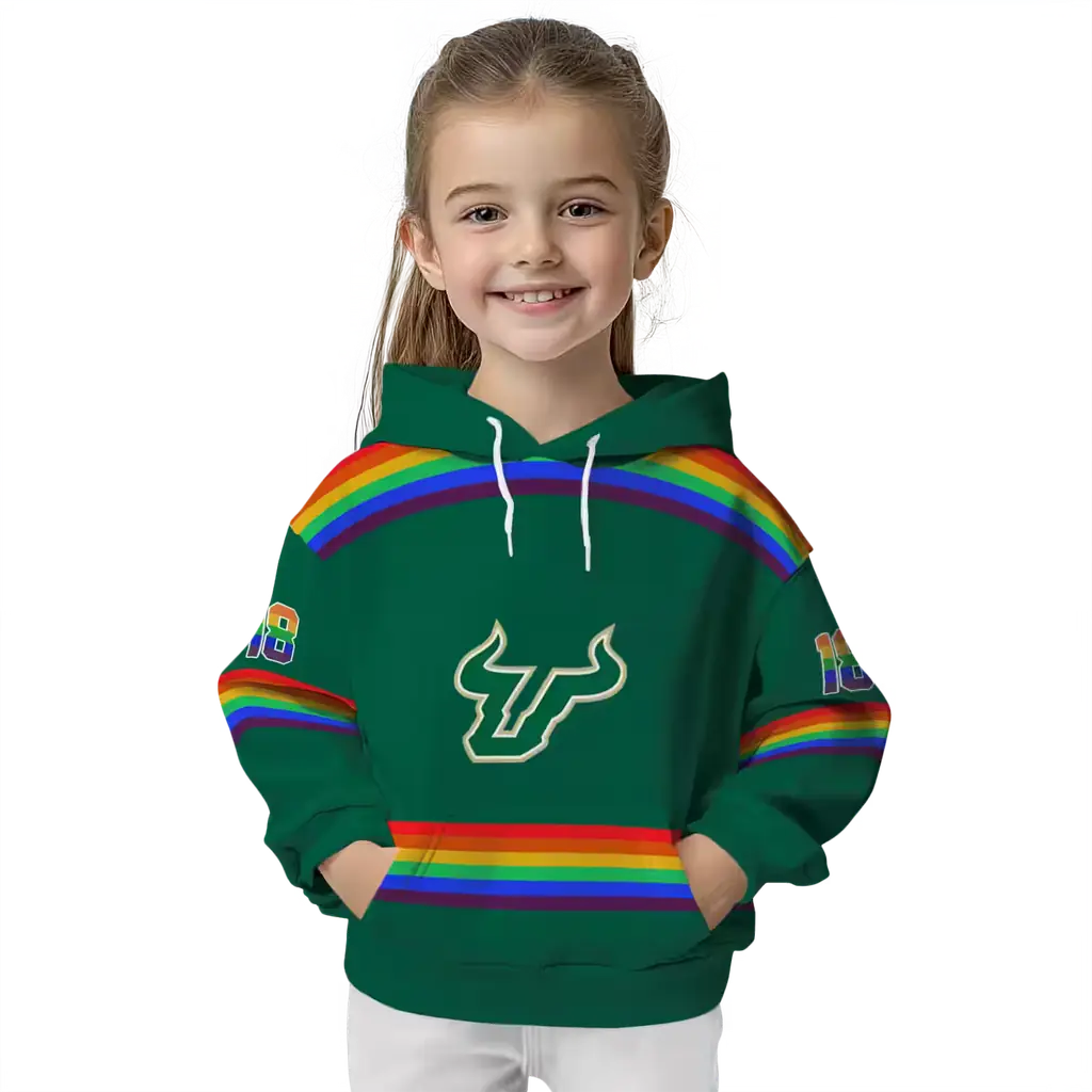 personalized south florida bulls rainbow stripes green hoodie top rated personalized south florida bulls rainbow stripes green hoodie top rated