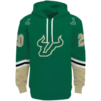 personalized south florida bulls striped sleeves green hoodie best selling