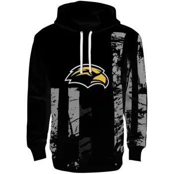 personalized southern miss golden eagles distressed flag black hoodie best selling
