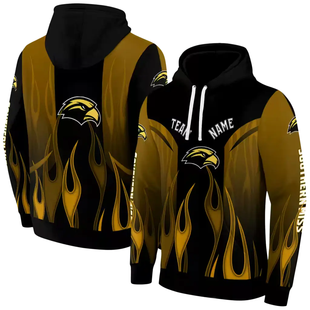 personalized southern miss golden eagles flame design black hoodie fashion forward personalized southern miss golden eagles flame design black hoodie fashion forward