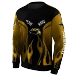 personalized southern miss golden eagles flame design black hoodie best selling