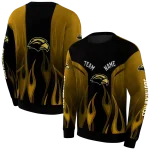 personalized southern miss golden eagles flame design black hoodie best selling