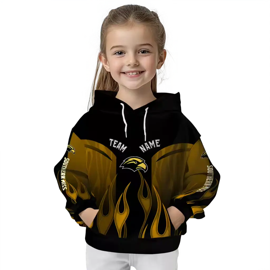 personalized southern miss golden eagles flame design black hoodie top rated personalized southern miss golden eagles flame design black hoodie top rated