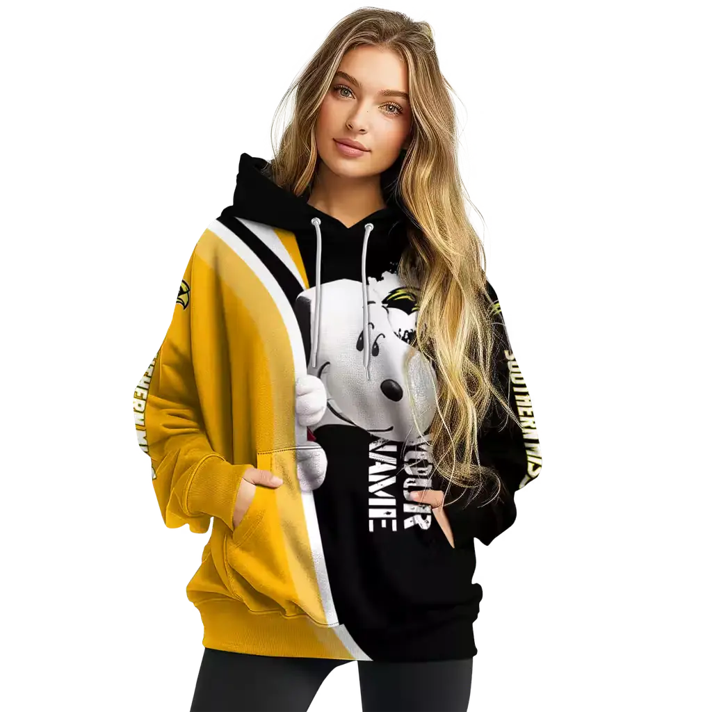 personalized southern miss golden eagles peeking snoopy black hoodie high quality personalized southern miss golden eagles peeking snoopy black hoodie high quality