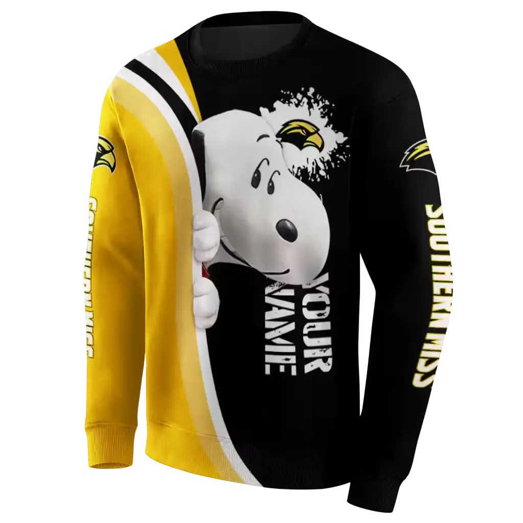 personalized southern miss golden eagles peeking snoopy black hoodie new arrival personalized southern miss golden eagles peeking snoopy black hoodie new arrival