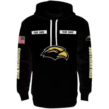 personalized southern miss golden eagles punisher skull black hoodie best selling