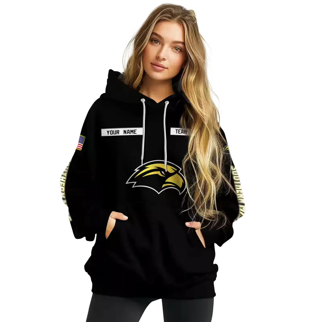 personalized southern miss golden eagles punisher skull black hoodie high quality personalized southern miss golden eagles punisher skull black hoodie high quality