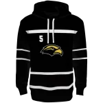 personalized southern miss golden eagles striped pattern black hoodie best selling