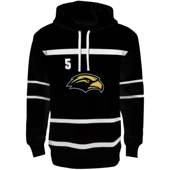 personalized southern miss golden eagles striped pattern black hoodie best selling