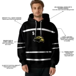 personalized southern miss golden eagles striped pattern black hoodie best selling
