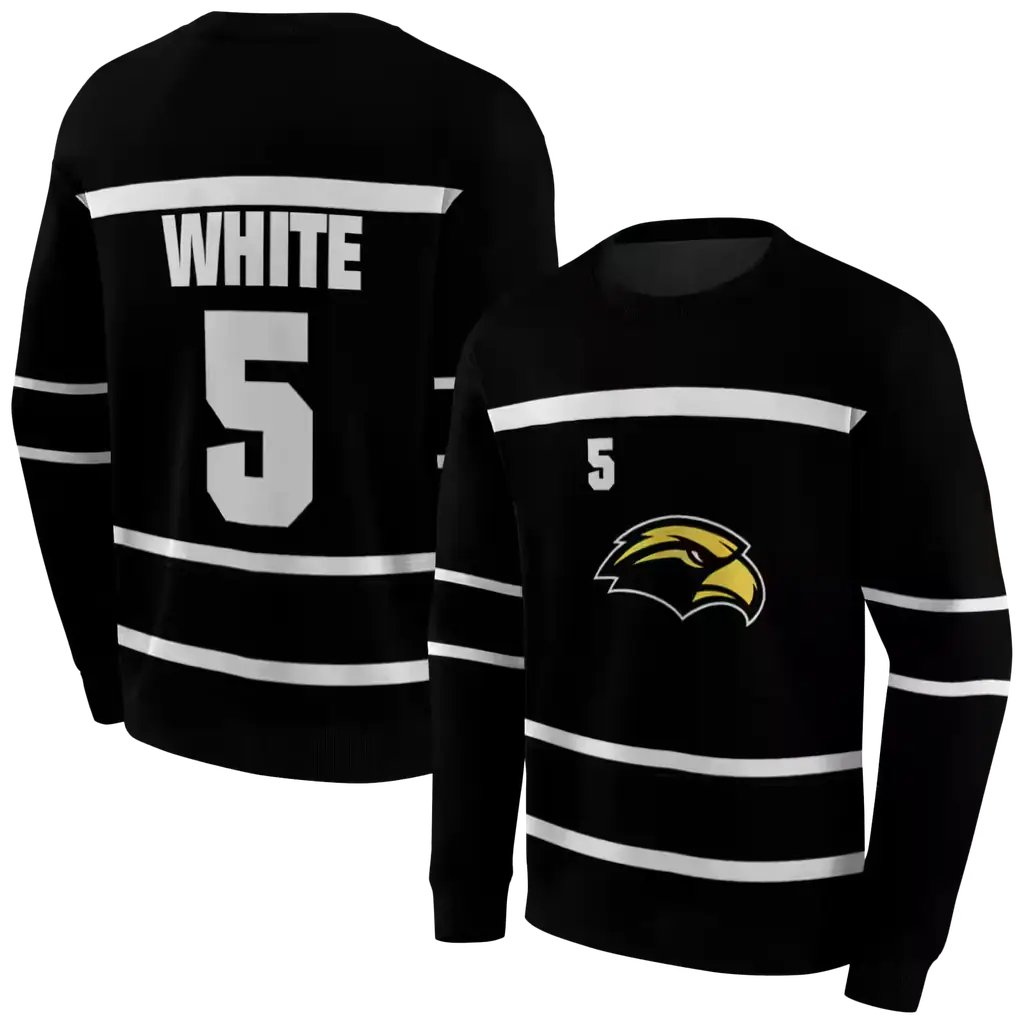 personalized southern miss golden eagles striped pattern black hoodie premium grade personalized southern miss golden eagles striped pattern black hoodie premium grade