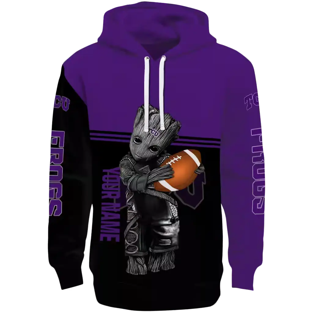 personalized tcu horned frogs baby groot purple black hoodie best selling personalized tcu horned frogs baby groot purple black hoodie best selling