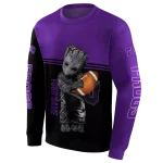 personalized tcu horned frogs baby groot purple black hoodie best selling