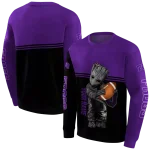 personalized tcu horned frogs baby groot purple black hoodie best selling