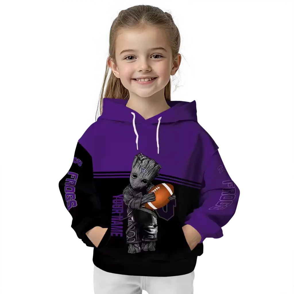 personalized tcu horned frogs baby groot purple black hoodie top rated personalized tcu horned frogs baby groot purple black hoodie top rated
