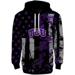 personalized tcu horned frogs distressed flag purple black hoodie best selling