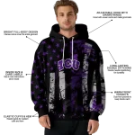 personalized tcu horned frogs distressed flag purple black hoodie best selling