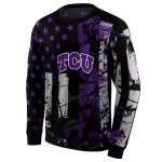 personalized tcu horned frogs distressed flag purple black hoodie best selling