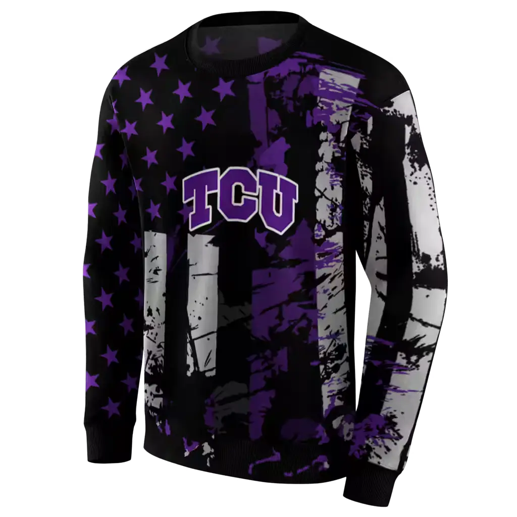 personalized tcu horned frogs distressed flag purple black hoodie new arrival personalized tcu horned frogs distressed flag purple black hoodie new arrival