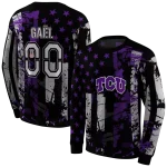 personalized tcu horned frogs distressed flag purple black hoodie best selling