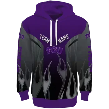 personalized tcu horned frogs flame design purple hoodie best selling