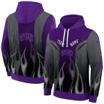 personalized tcu horned frogs flame design purple hoodie best selling
