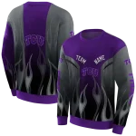 personalized tcu horned frogs flame design purple hoodie best selling