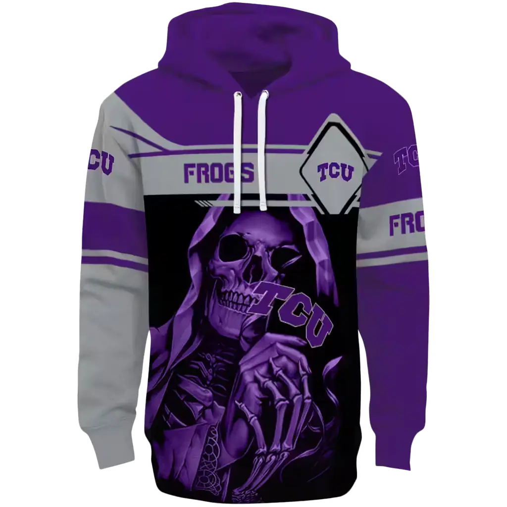 personalized tcu horned frogs grim reaper purple black hoodie best selling personalized tcu horned frogs grim reaper purple black hoodie best selling
