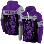 personalized tcu horned frogs grim reaper purple black hoodie best selling
