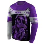 personalized tcu horned frogs grim reaper purple black hoodie best selling
