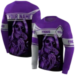 personalized tcu horned frogs grim reaper purple black hoodie best selling