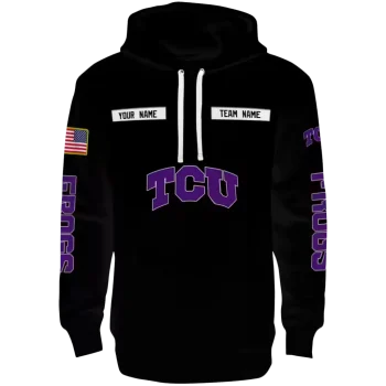 personalized tcu horned frogs punisher skull black hoodie best selling