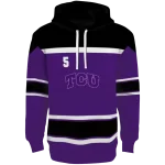 personalized tcu horned frogs striped pattern purple hoodie best selling