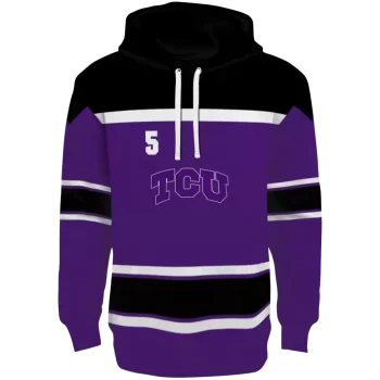personalized tcu horned frogs striped pattern purple hoodie best selling