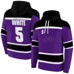 personalized tcu horned frogs striped pattern purple hoodie best selling