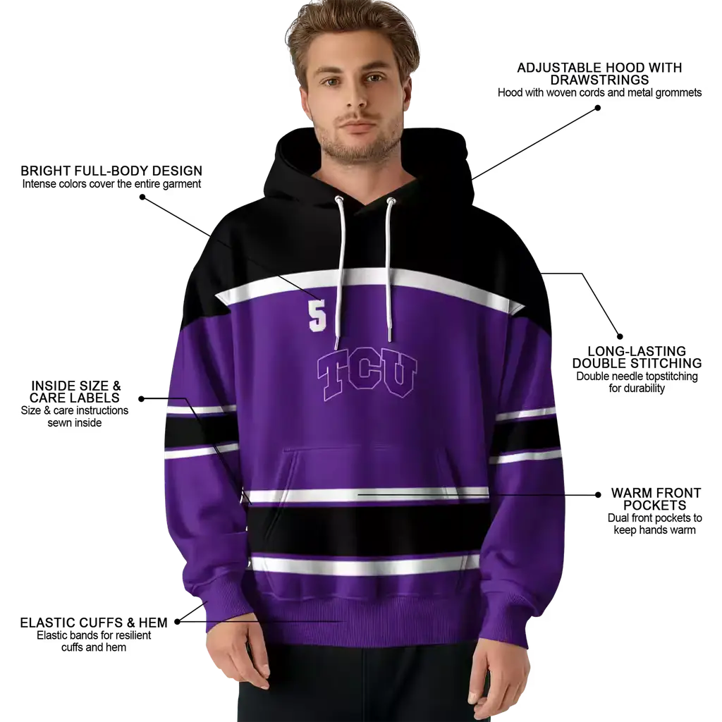 personalized tcu horned frogs striped pattern purple hoodie latest model personalized tcu horned frogs striped pattern purple hoodie latest model