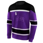 personalized tcu horned frogs striped pattern purple hoodie best selling