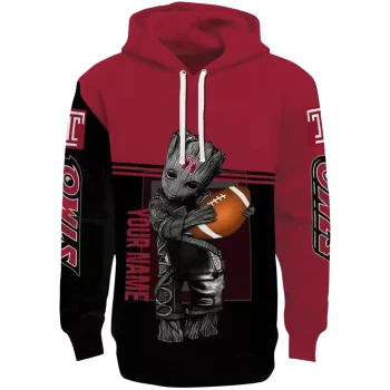 personalized temple owls baby groot red black hoodie best selling