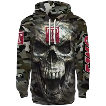 personalized temple owls camo skull hoodie best selling