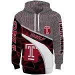 personalized temple owls hexagonal mesh red black gray hoodie best selling