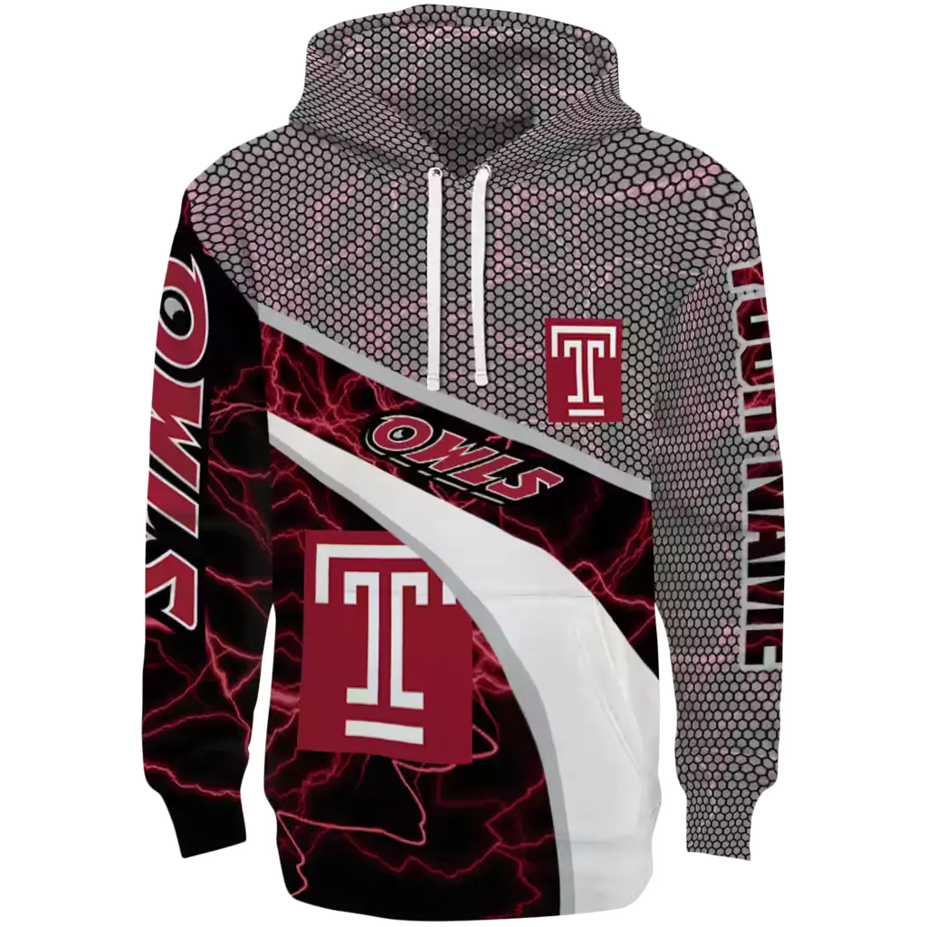 personalized temple owls hexagonal mesh red black gray hoodie best selling personalized temple owls hexagonal mesh red black gray hoodie best selling