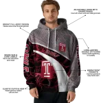 personalized temple owls hexagonal mesh red black gray hoodie best selling
