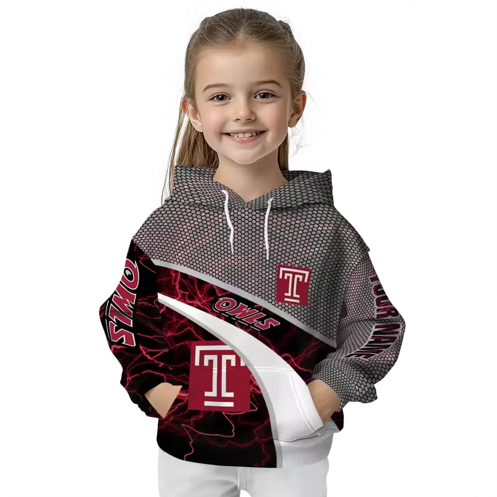 personalized temple owls hexagonal mesh red black gray hoodie top rated personalized temple owls hexagonal mesh red black gray hoodie top rated