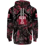 personalized temple owls hunting theme red black hoodie best selling