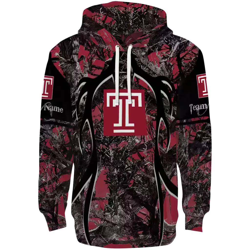 personalized temple owls hunting theme red black hoodie best selling personalized temple owls hunting theme red black hoodie best selling