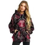 personalized temple owls hunting theme red black hoodie best selling